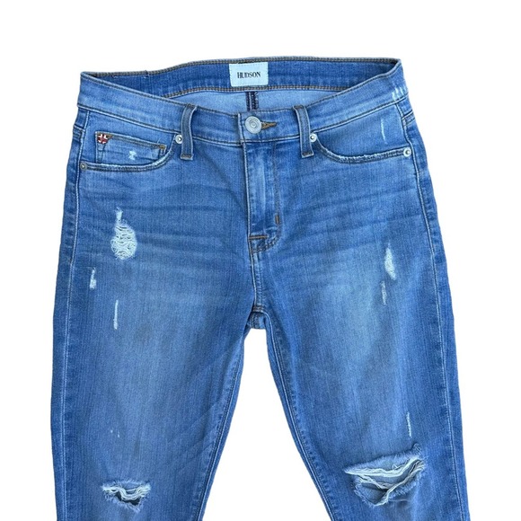 Hudson Super Skinny Jeans Womens Mid Rise Distressed Ankle Stretch 25 - Picture 2 of 15